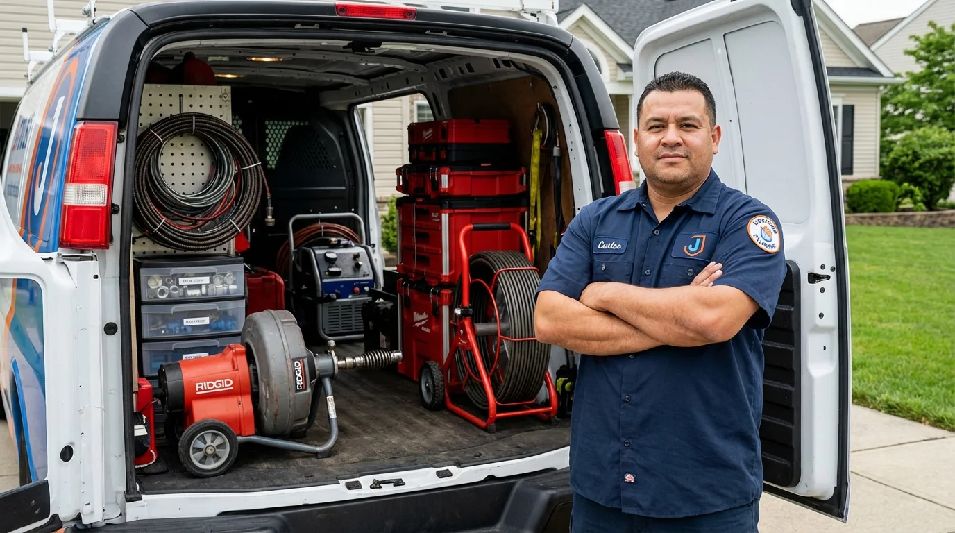 Professional drain cleaning equipment and Johns Plumbing LLC plumber in Glennville