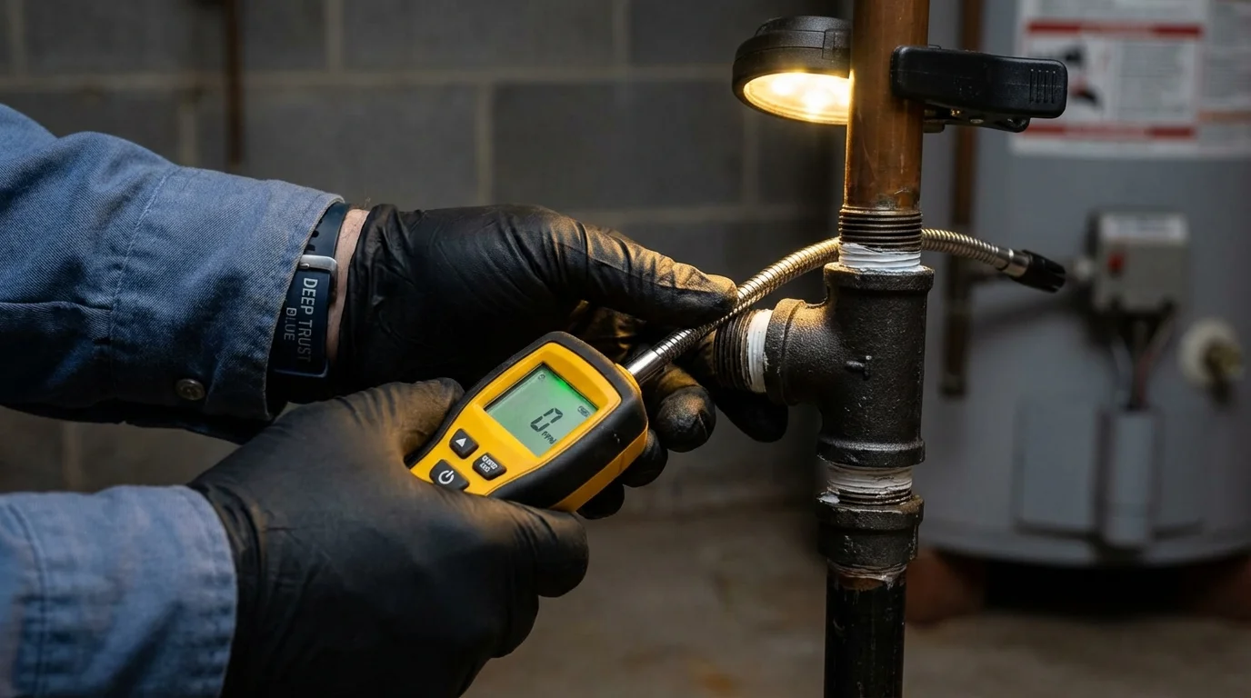 Gas leak detection with electronic sniffer by Johns Plumbing LLC in Glennville