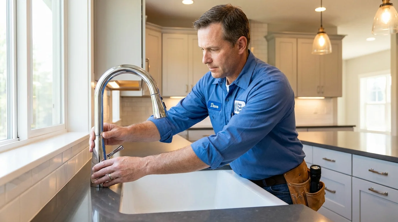 Kitchen faucet installation by Johns Plumbing LLC in Glennville