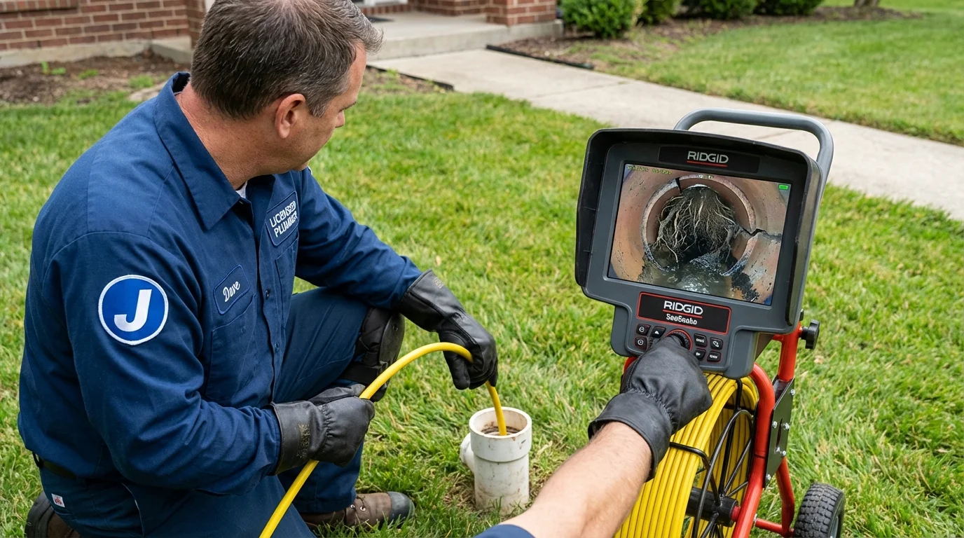 Sewer camera inspection being performed by Johns Plumbing LLC in Glennville