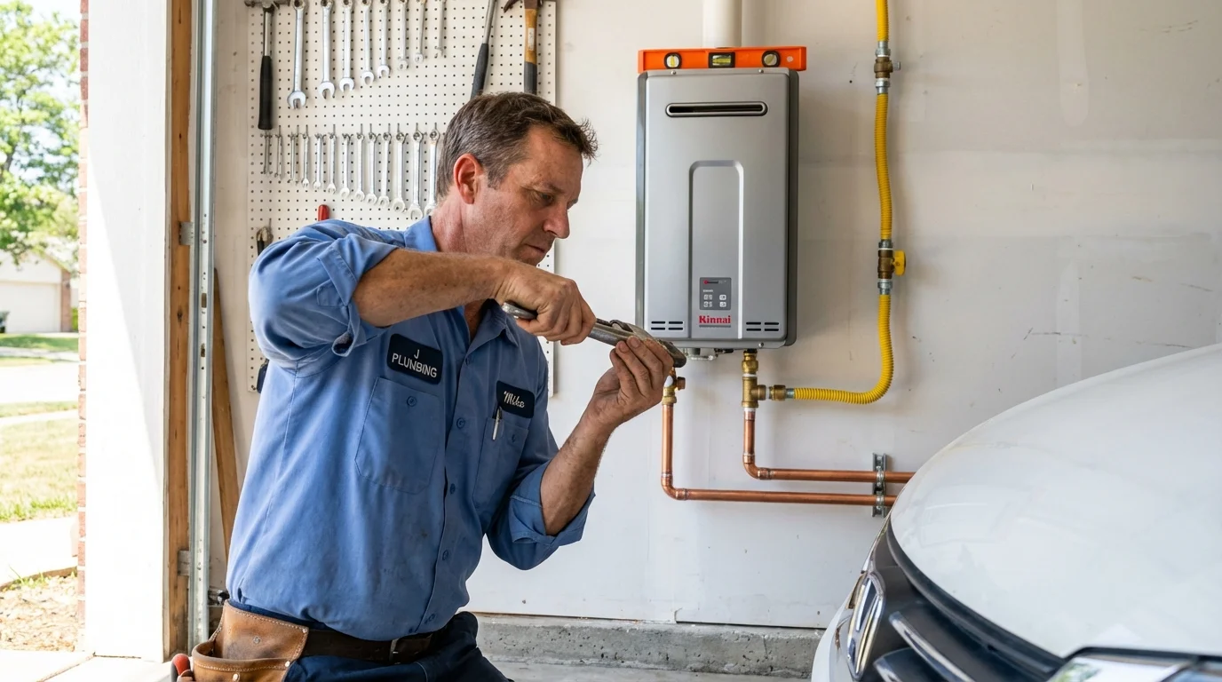 Tankless water heater installation by a Johns Plumbing LLC plumber in Glennville